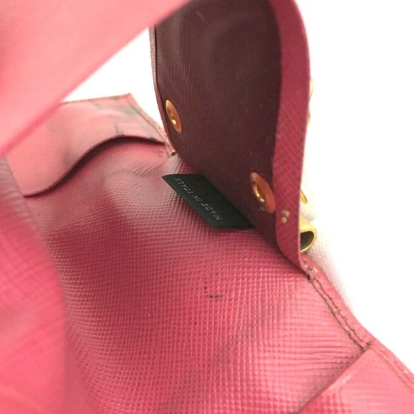 288124Y Prada Key Case 6 Ring Pink Saffiano Leather - Picture 7 of 9